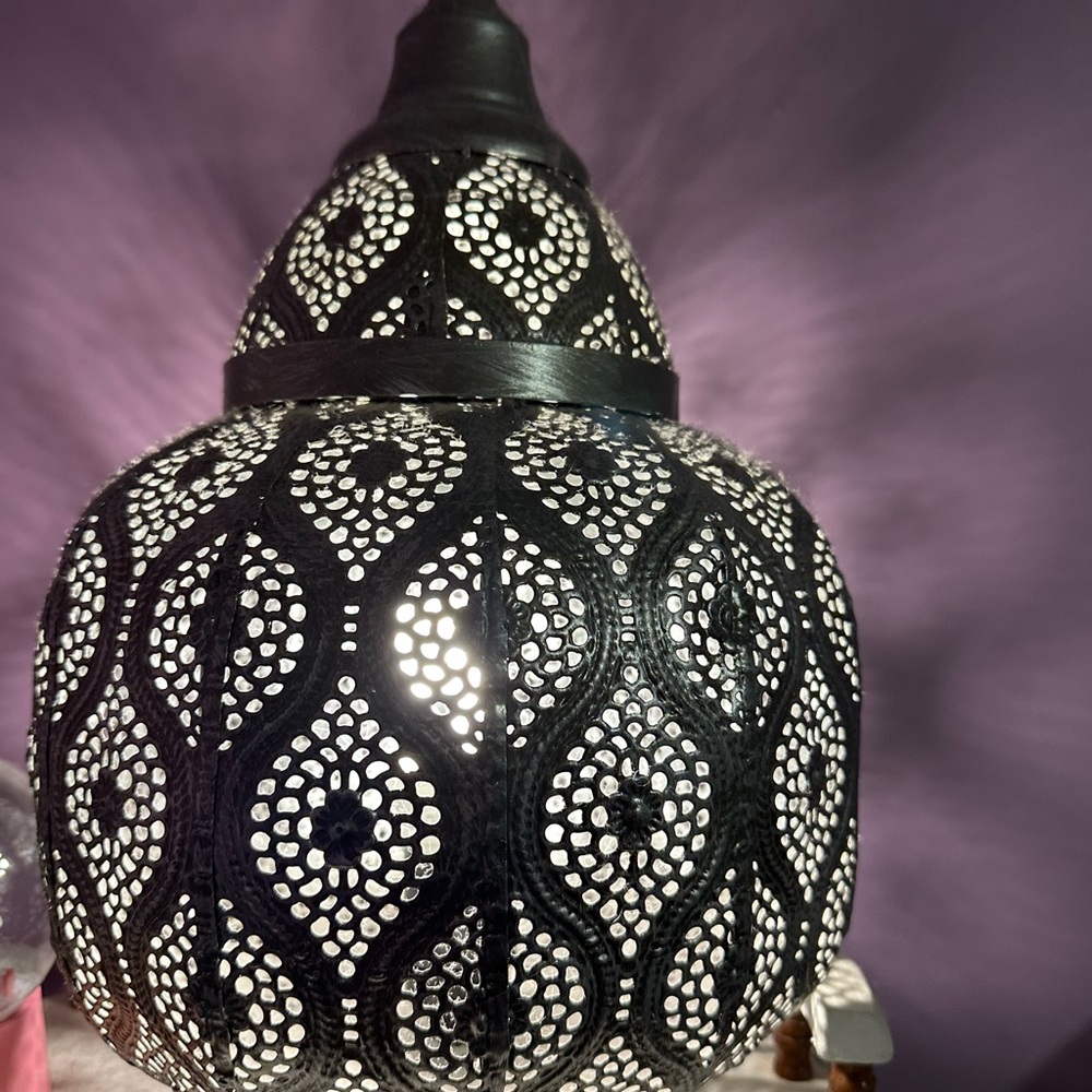 Moroccan Style Pierced Metal Lamp